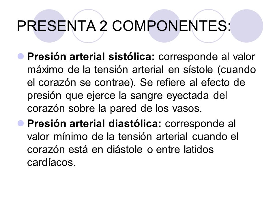Presion sistole y diastole normal